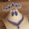 Crystal Water Drop Bridal Jewelry Sets Tiaras Crown Necklace Earrings