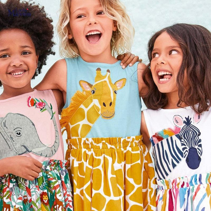 Animal Print Casual Cotton Vestidos Dress for 2-7 Years