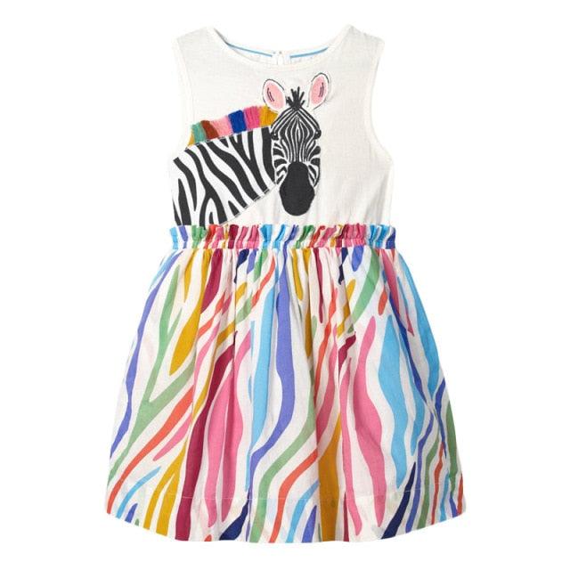 Animal Print Casual Cotton Vestidos Dress for 2-7 Years