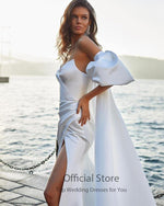 Boho V-Neck Pleat Side Split Mermaid Wedding Dresses