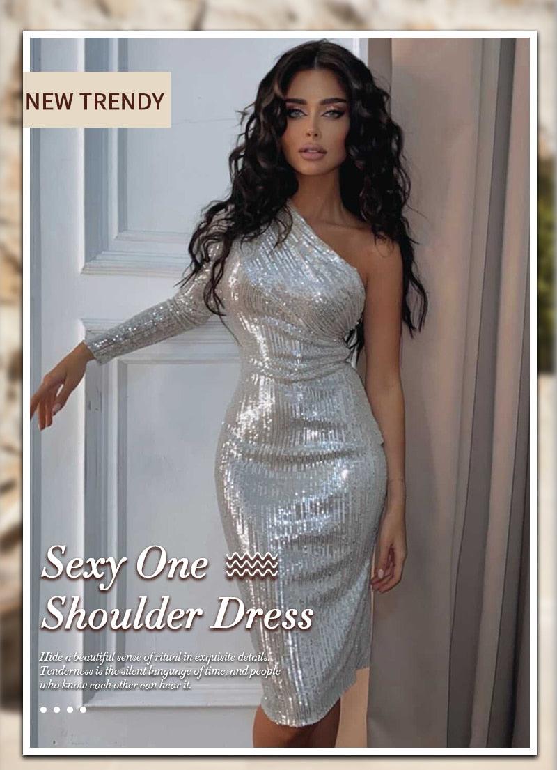 sexy one shoulder dress Sexy One Shoulder Satin Side Slit Long Evening Prom Dresses P1755 PreppyDress