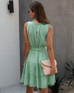 Summer Women Mini Sweet Pleated A-Line Dress