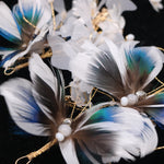 Handmade Gorgeous Blue Feather Wedding Headband