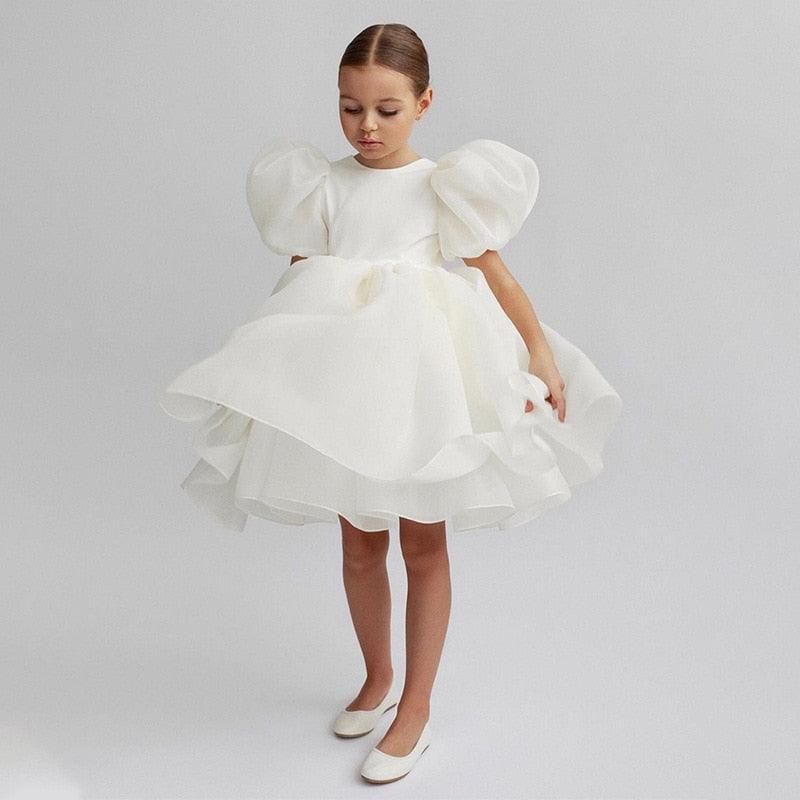 Girls Boutique Party White Ball Gowns - HER SHOP