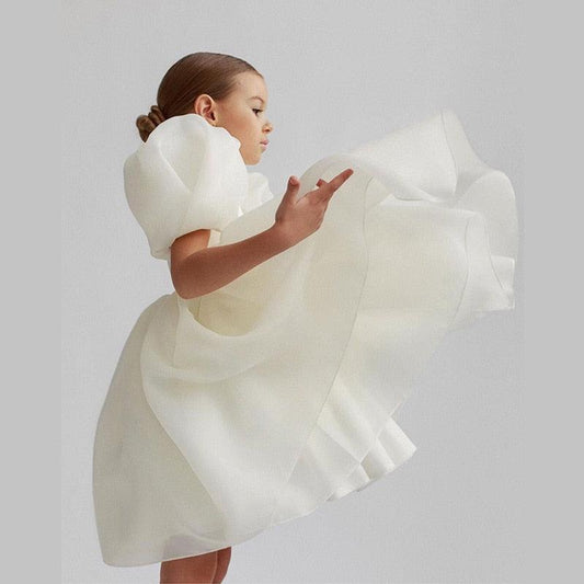 Girls Boutique Party White Ball Gowns - HER SHOP