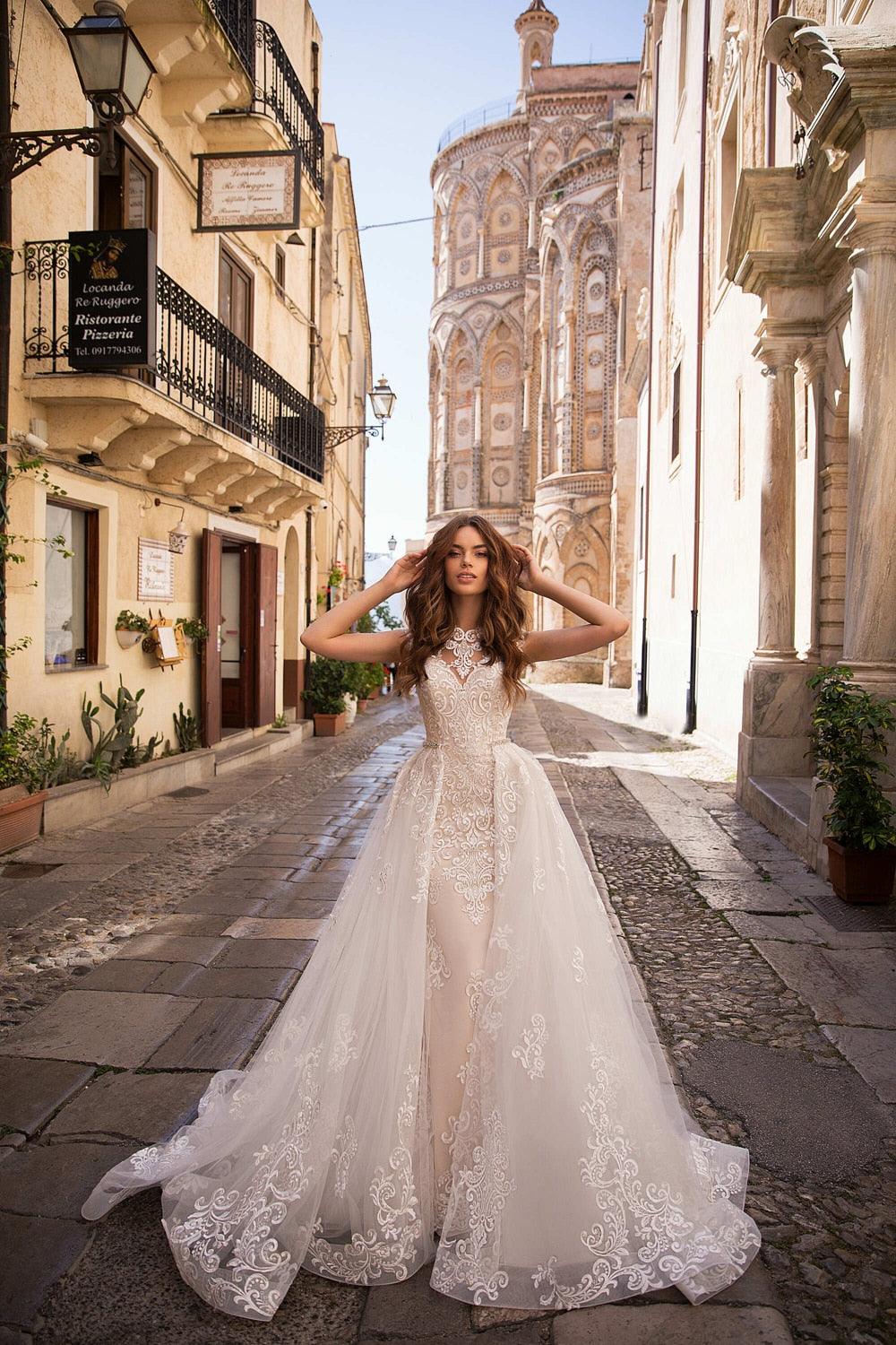 Custom Made Sexy Two-Piece Mermaid Beach Wedding Dress