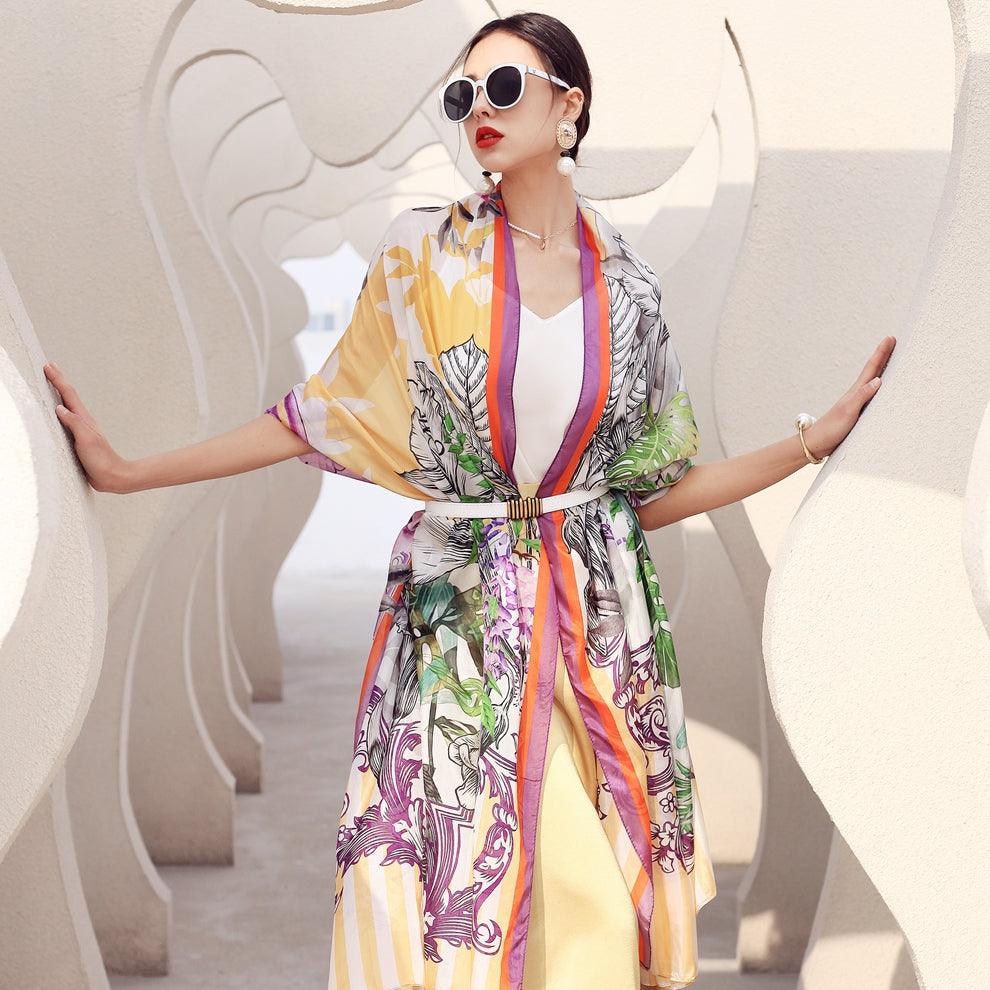 Luxury 100% Silk Flower Scarves