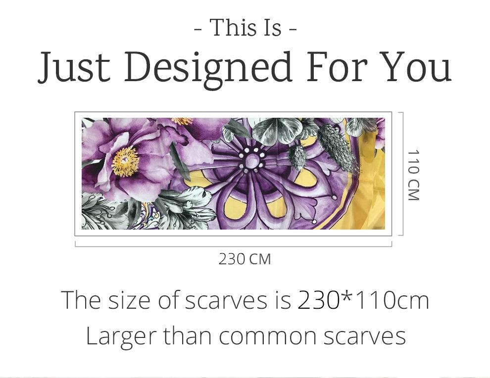 Luxury 100% Silk Flower Scarves