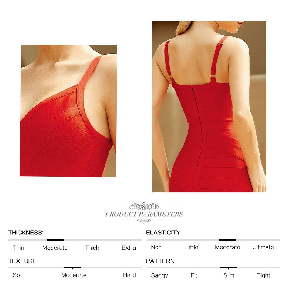 Red Spaghetti Strap Trumpet Bandage Dress