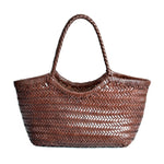 Hand-woven 100% Genuine Leather Vintage Shopping Bag