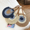 Handmade Woven Summer Beach Round Straw Bags for Women