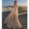 V Neck Appliques Lace Beading 2 In Romantic Boho Mermaid Wedding Dress