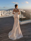 V Neck Appliques Lace Beading 2 In Romantic Boho Mermaid Wedding Dress