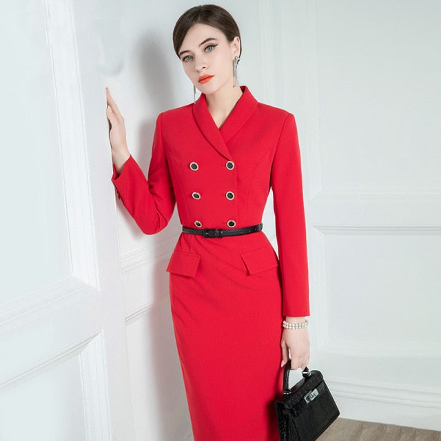 High End Ladies' Temperament Professional French Suit Dress