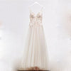 Light Champagne A-Line Tulle Wedding Gowns