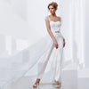 New Arrival Sweetheart Jumpsuit Sashes Sweep Train Long Wedding Dress