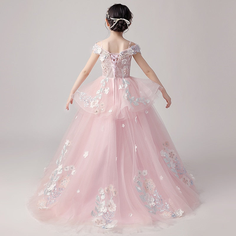 Kids Elegant Tulle Prom Dresses