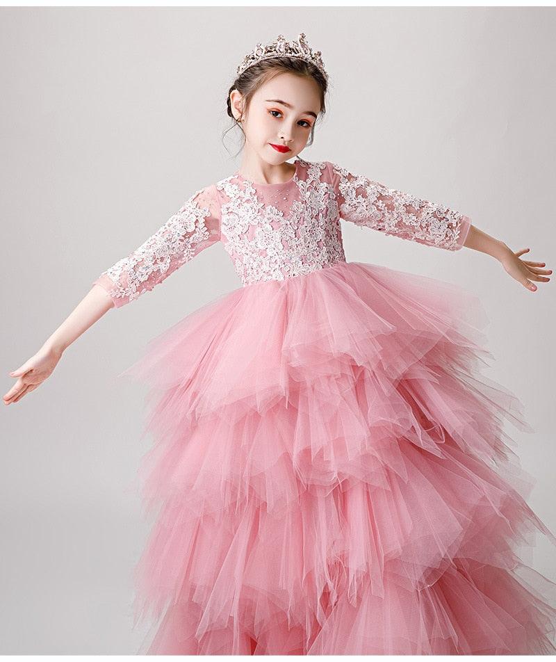 Girls Pink Tulle Ball Gowns