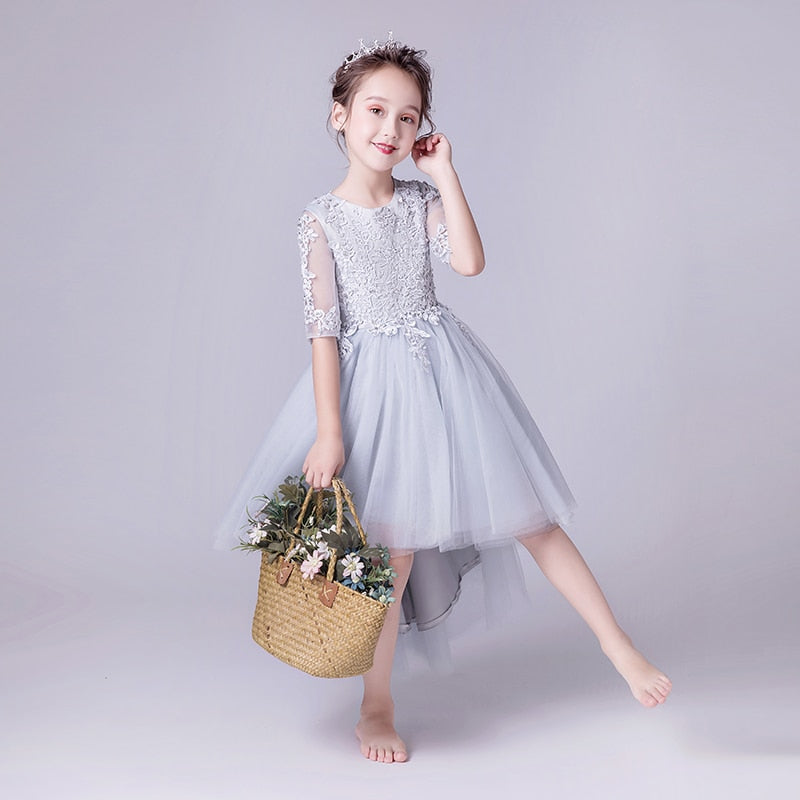 Girls Fashion Half Sleeve Mesh Princess Dress Kids 2 Colors Party Dresses -  Girls Casual Dresses - AliExpress