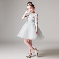 Half Sleeves Flower Girls Party Dresses