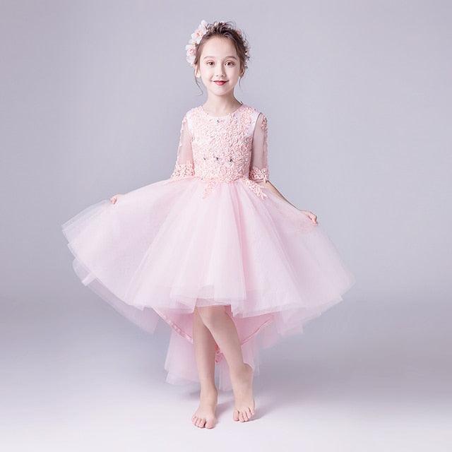 Half Sleeves Flower Girls Party Dresses