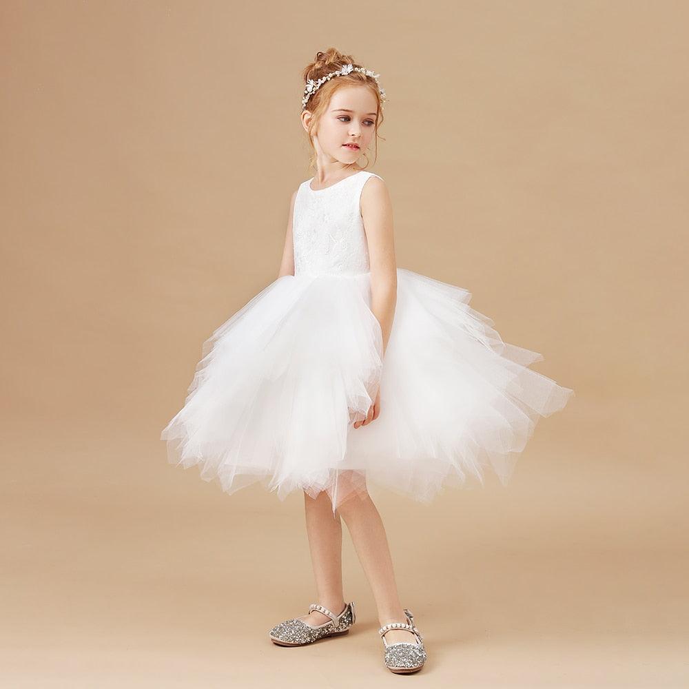 Flower Girls Lace Princess Party Dress - HER SHOP