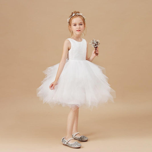 Flower Girls Lace Princess Party Dress - HER SHOP