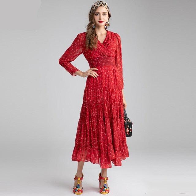 on the runway maxi dress red Red Prism Tide Maxi Dress