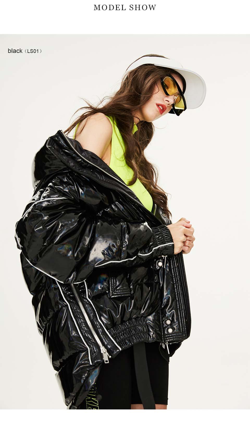 Winter New Laser Bright And Thickened Loose Down Jacket