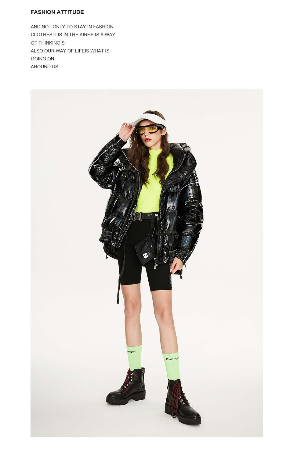 Winter New Laser Bright And Thickened Loose Down Jacket