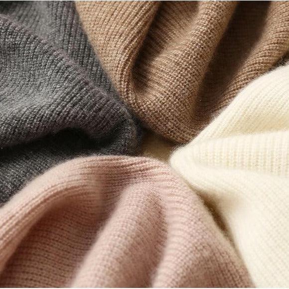 Autumn and Winter Women's Cashmere Hooded Sweater Suit with Cashmere Pants