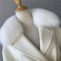 Autumn and Winter Double Face High End Real Fur Cashmere Wool Coat