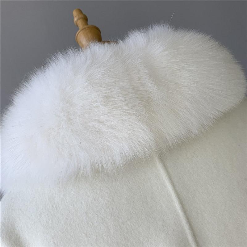 Autumn and Winter Double Face High End Real Fur Cashmere Wool Coat