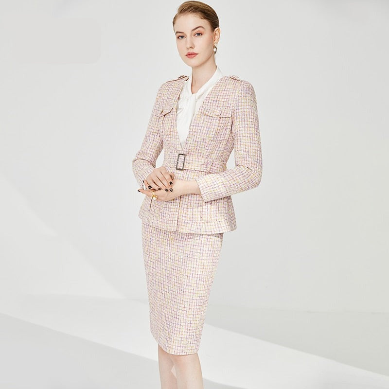 Womens Suits Elegant Stylish Office Lady Long Sleeve Blazer Jacket Top  Pencil Pants Set Autumn Spring Work Clothes From 54,72 €