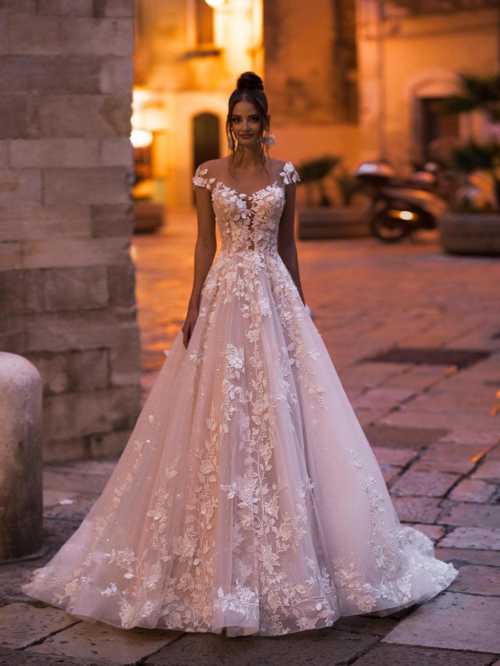 Custom Made Sexy Plus Size A-Line Wedding Dress Deep V-Neck Lace wit HER SHOP Custom Made Sexy Plus Size A-Line Wedding Dress Deep V-Neck Lace wit HER SHOP