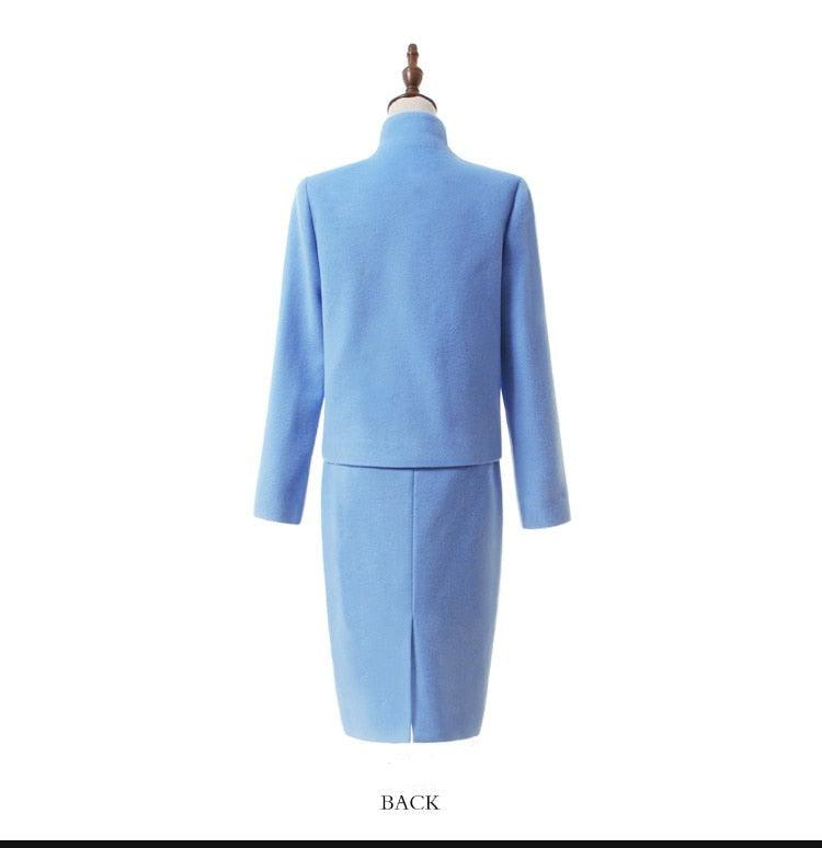 High-End 95% Australian Wool Tweed Celebrity Fashion Professional Dress – Elegant and Sophisticated Style