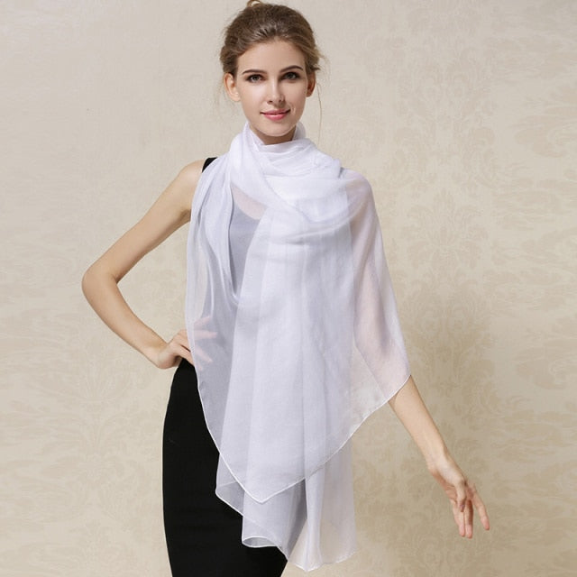 100% Natural Silk Solid Color Plus Size Shawls