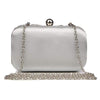 New Glitter Women Beaded Clutch Silver Evening Bags With Chains