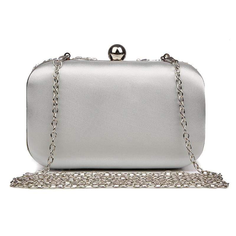 New Glitter Women Beaded Clutch Silver Evening Bags With Chains – HER SHOP