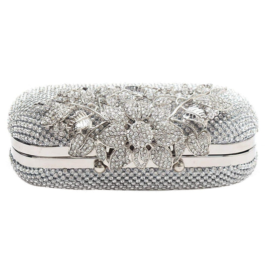 Women Flower Crystal Clutch Evening Bag - HER SHOP