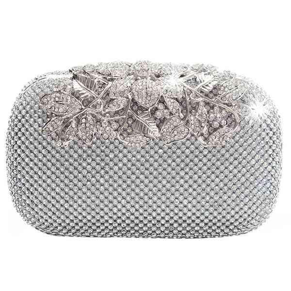 Women Flower Crystal Clutch Evening Bag - HER SHOP