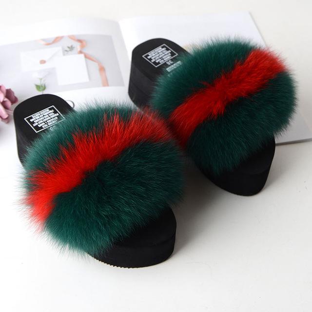 Women's Cute Plush Fox Fur Fluffy Slippers (25 Colors)