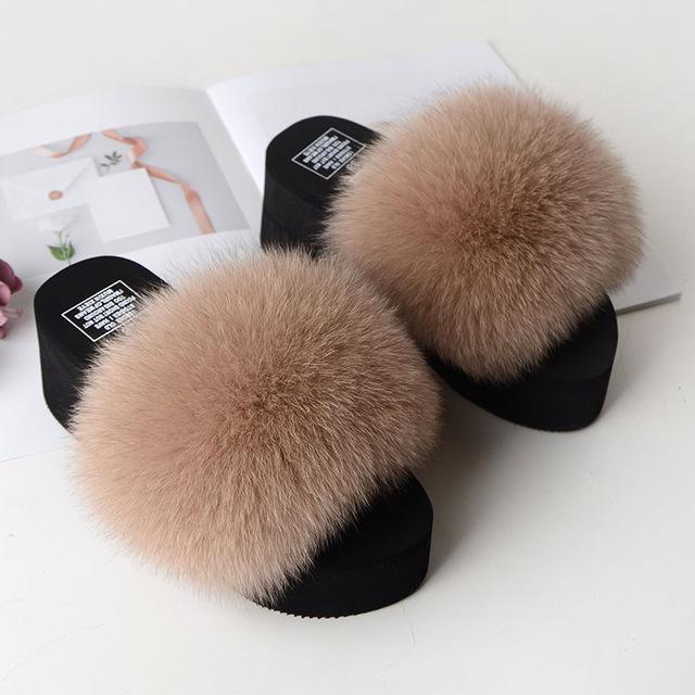 Women's Cute Plush Fox Fur Fluffy Slippers (25 Colors)