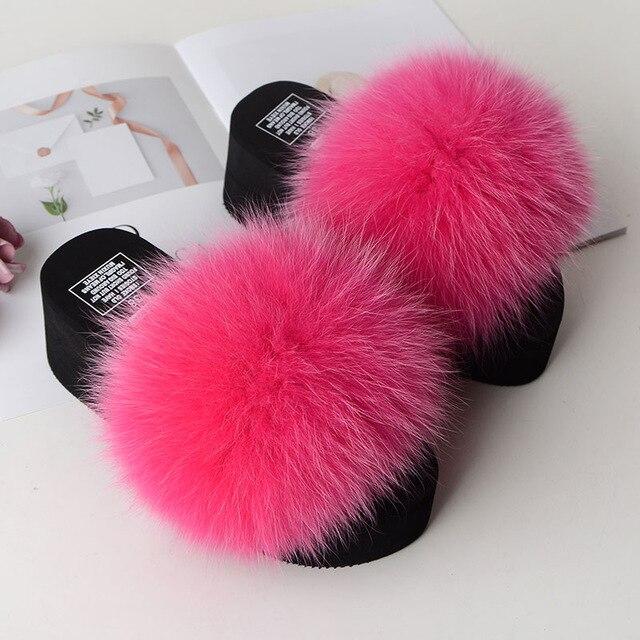 Women's Cute Plush Fox Fur Fluffy Slippers (25 Colors)