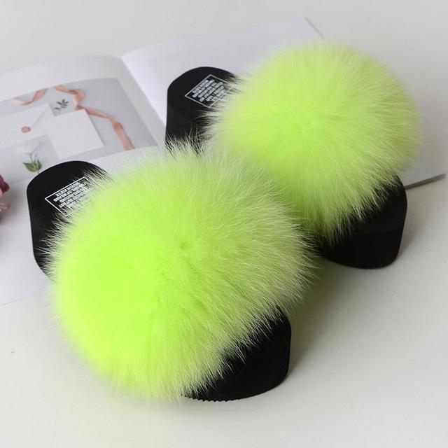 Women's Cute Plush Fox Fur Fluffy Slippers (25 Colors)