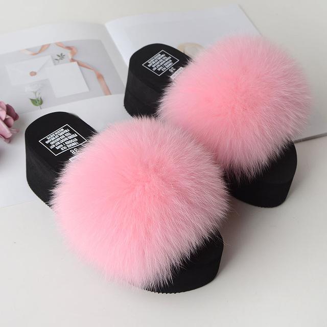 Women's Cute Plush Fox Fur Fluffy Slippers (25 Colors)