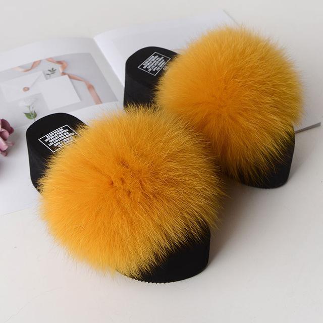 Women's Cute Plush Fox Fur Fluffy Slippers (25 Colors)