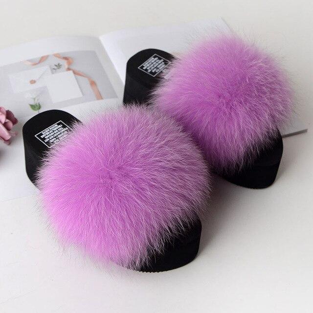 Women's Cute Plush Fox Fur Fluffy Slippers (25 Colors)