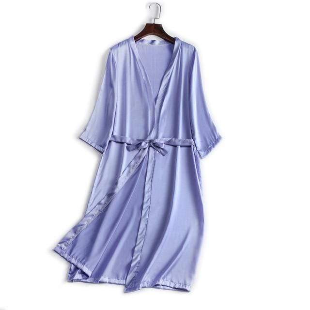 Her Shop Sleepwear Light Blue / One Size 100% Natural Silk Healthy Sleep Robes For Women