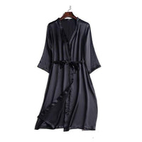 Her Shop Sleepwear Black / One Size 100% Natural Silk Healthy Sleep Robes For Women